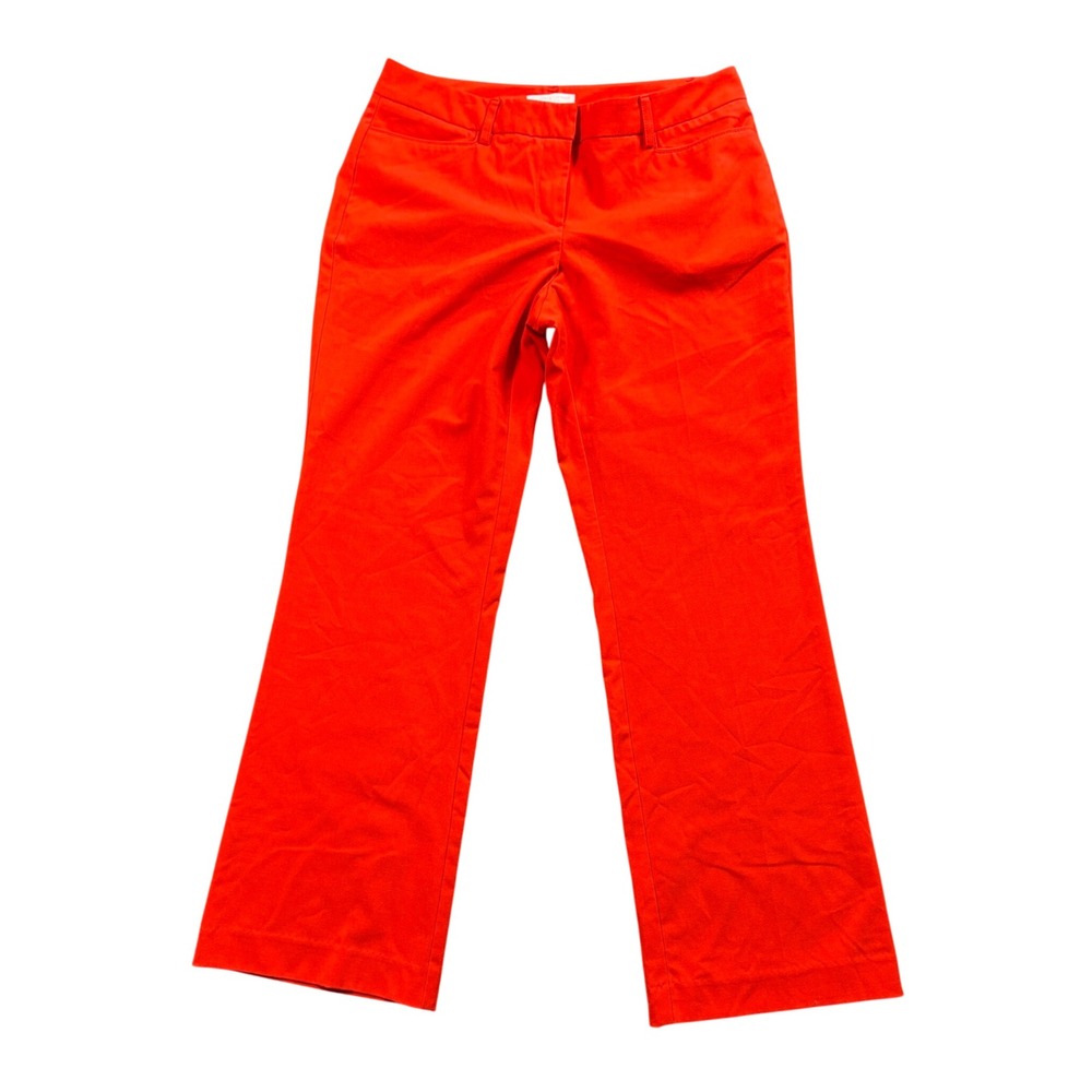 Y2K New York & Company Red Orange Trousers Womens 8P Office Siren Preppy
